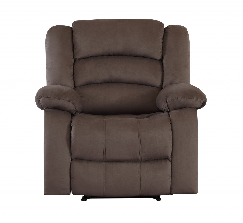 40" Contemporary Brown Fabric Chair-Recliners-DECOROLALA