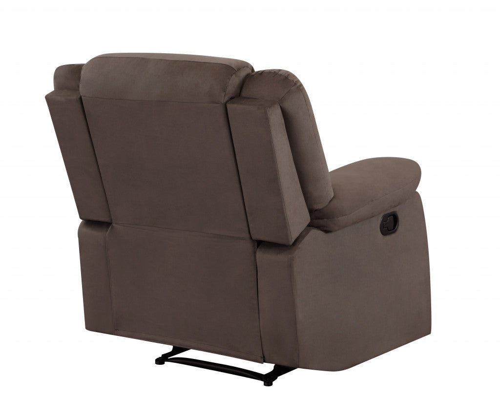 40" Contemporary Brown Fabric Chair-Recliners-DECOROLALA