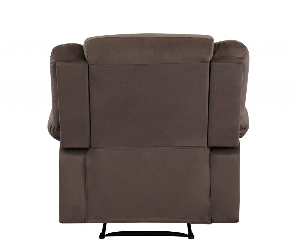 40" Contemporary Brown Fabric Chair-Recliners-DECOROLALA
