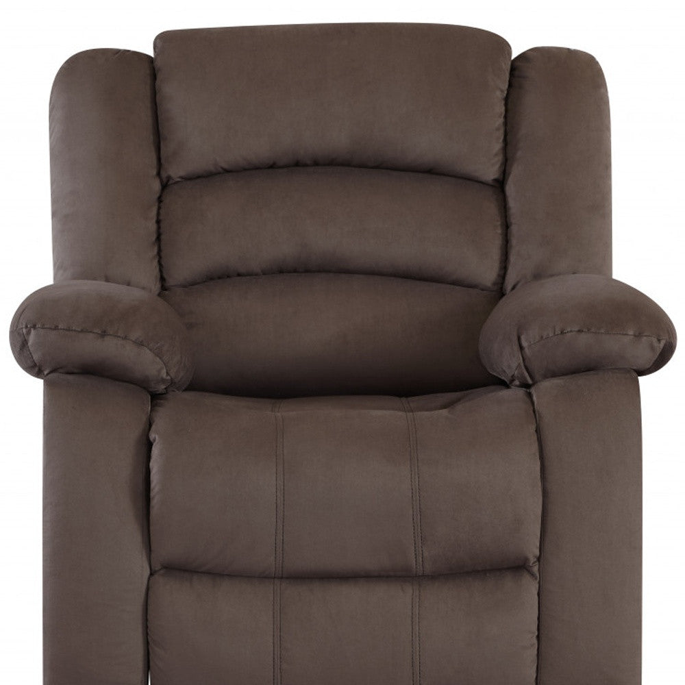 40" Contemporary Brown Fabric Chair-Recliners-DECOROLALA