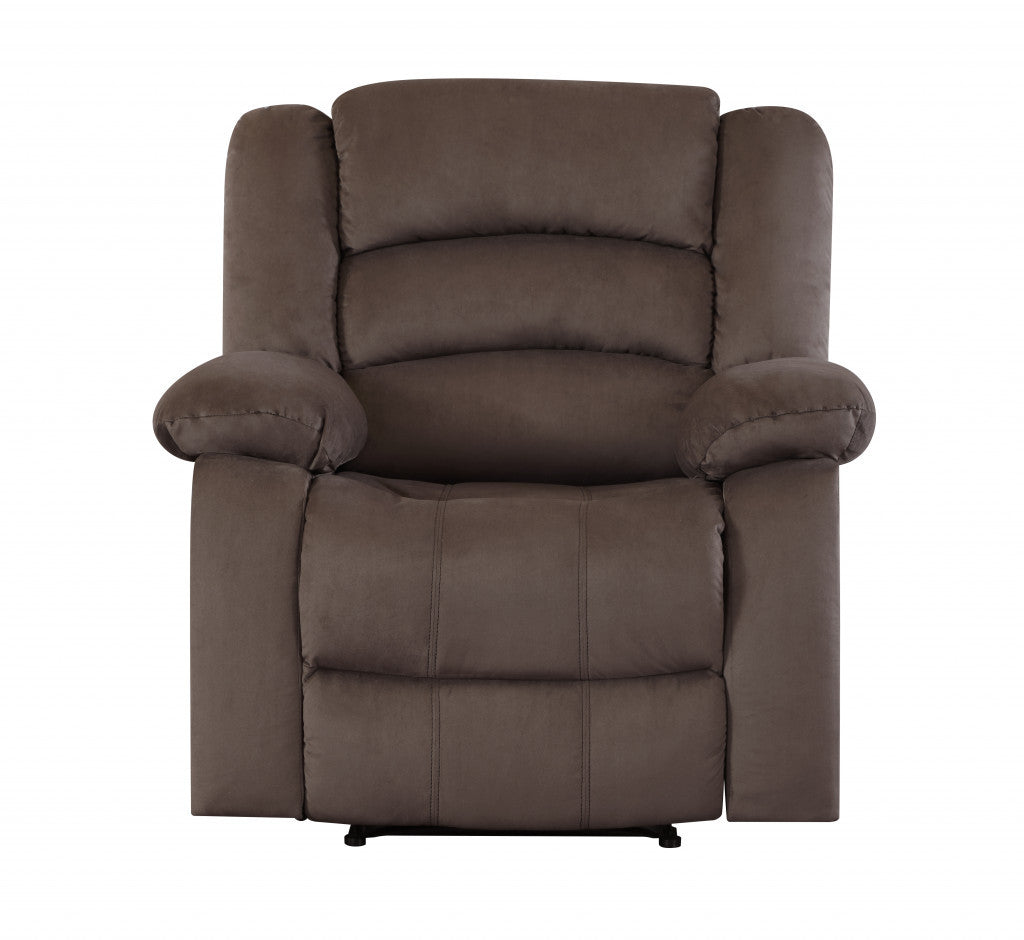 40" Contemporary Brown Fabric Chair-Recliners-DECOROLALA