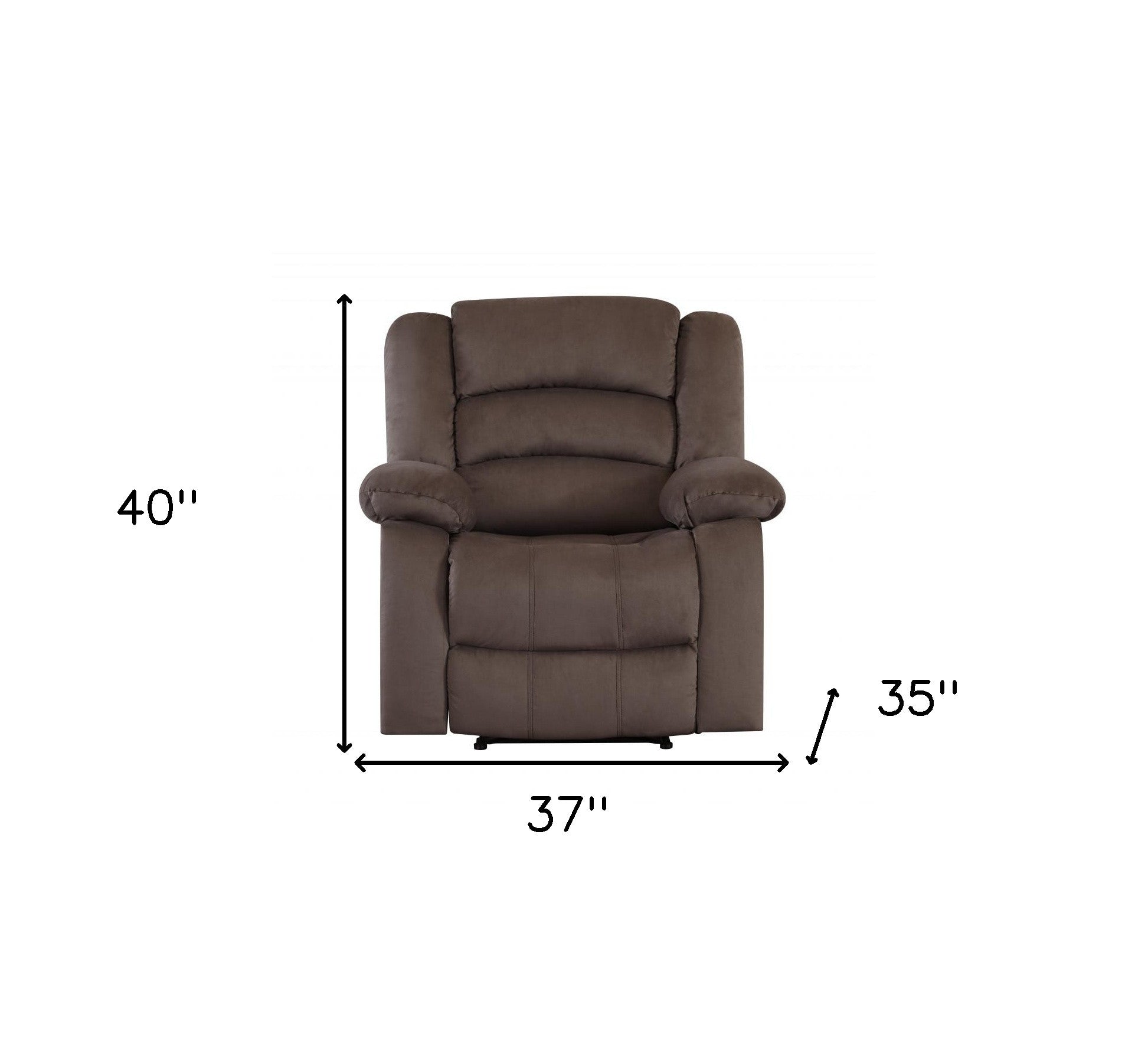40" Contemporary Brown Fabric Chair-Recliners-DECOROLALA