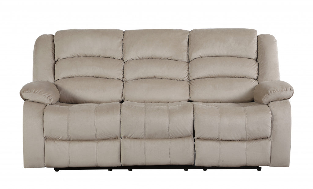 40" Contemporary Beige Fabric Sofa-0
