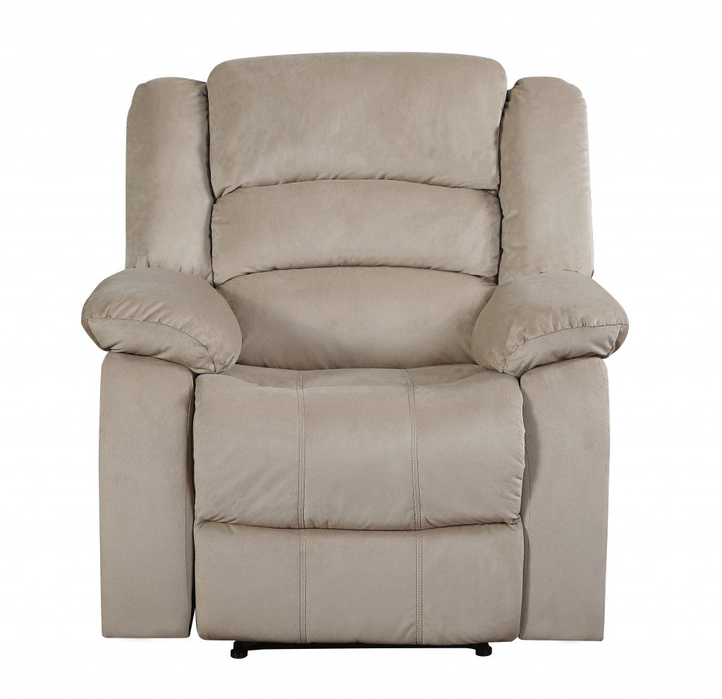 40" Contemporary Beige Fabric Chair-Recliners-DECOROLALA