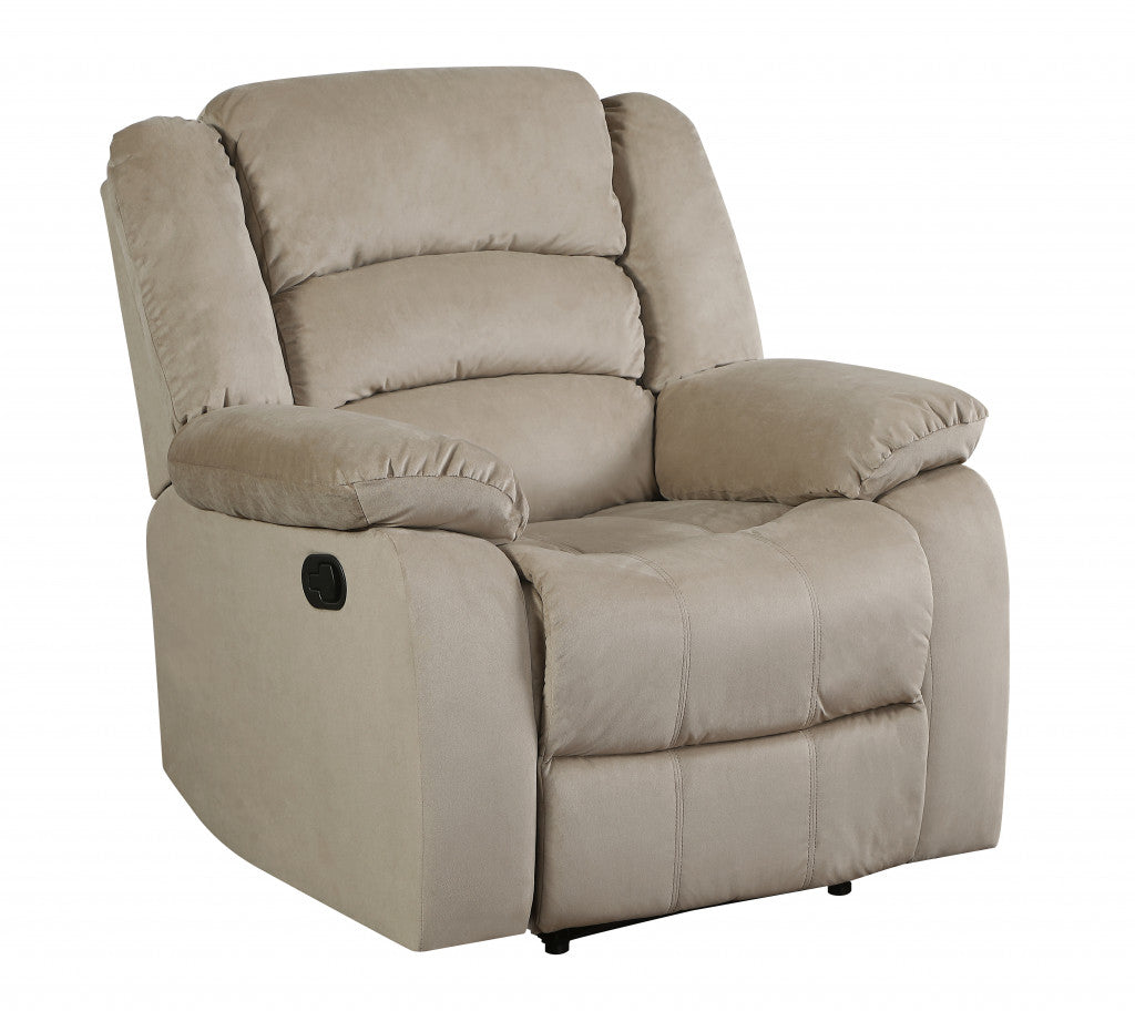 40" Contemporary Beige Fabric Chair-Recliners-DECOROLALA
