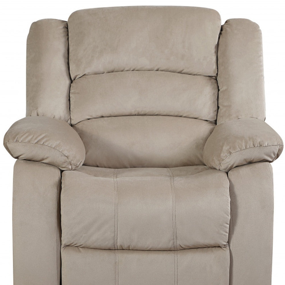 40" Contemporary Beige Fabric Chair-Recliners-DECOROLALA