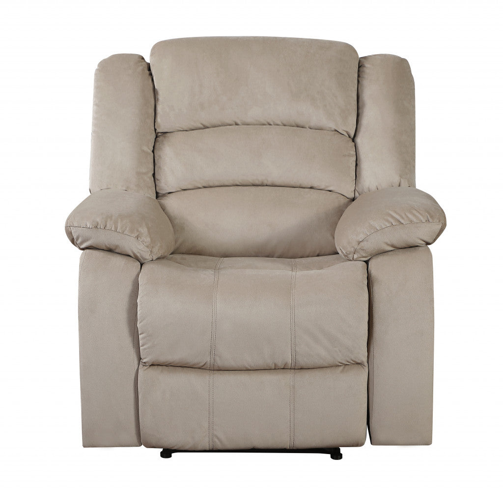40" Contemporary Beige Fabric Chair-Recliners-DECOROLALA
