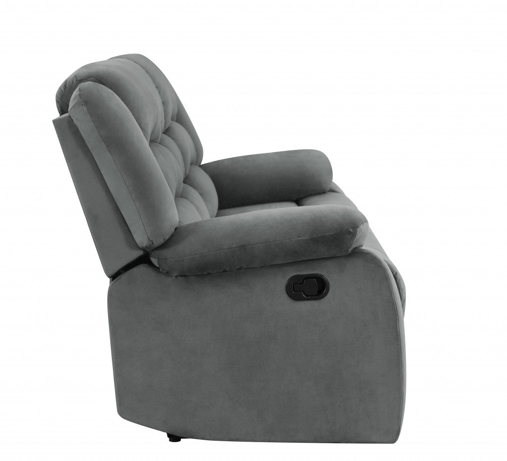 40" Contemporary Grey Fabric Sofa-4