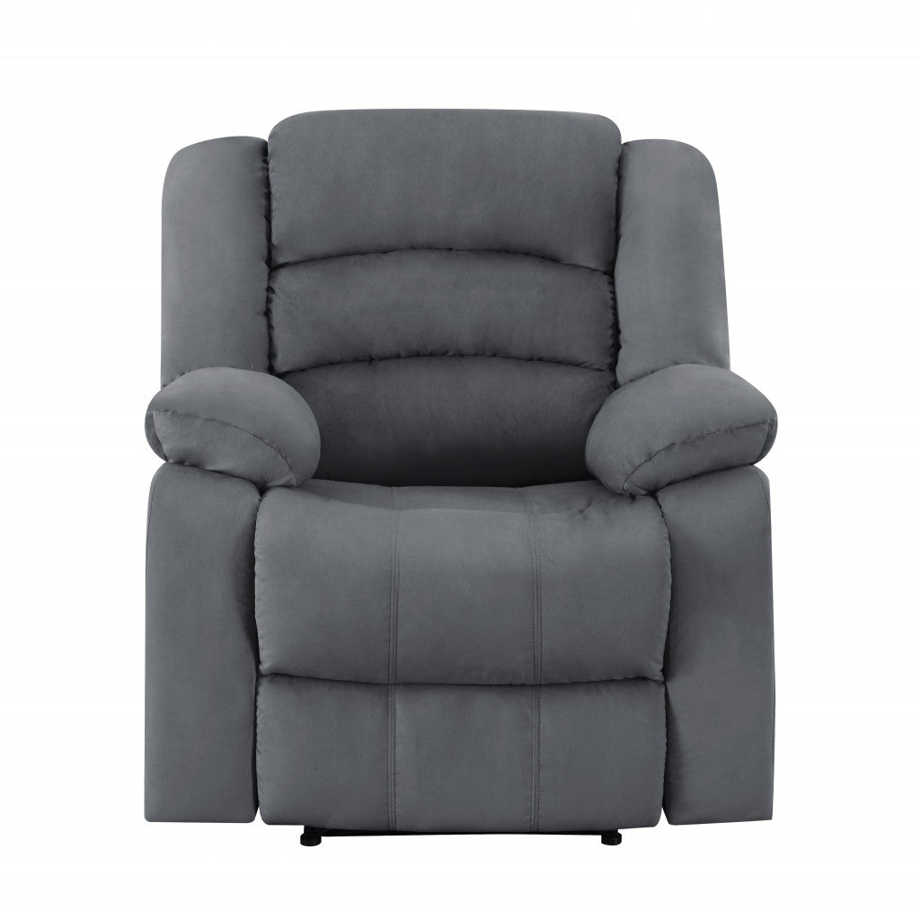 40" Contemporary Grey Fabric Chair-Recliners-DECOROLALA