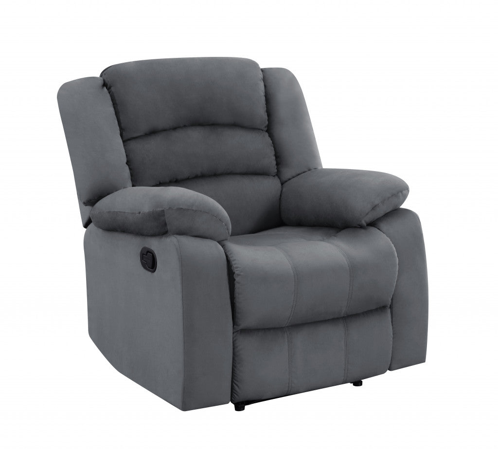 40" Contemporary Grey Fabric Chair-Recliners-DECOROLALA