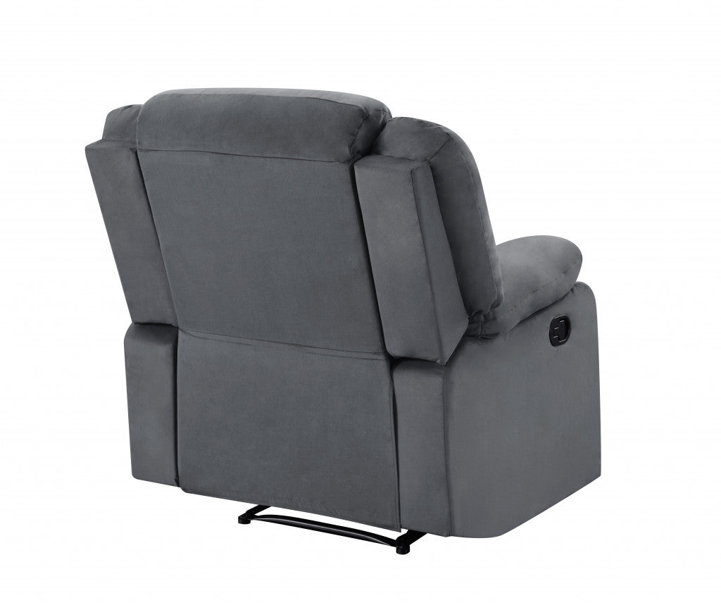 40" Contemporary Grey Fabric Chair-Recliners-DECOROLALA