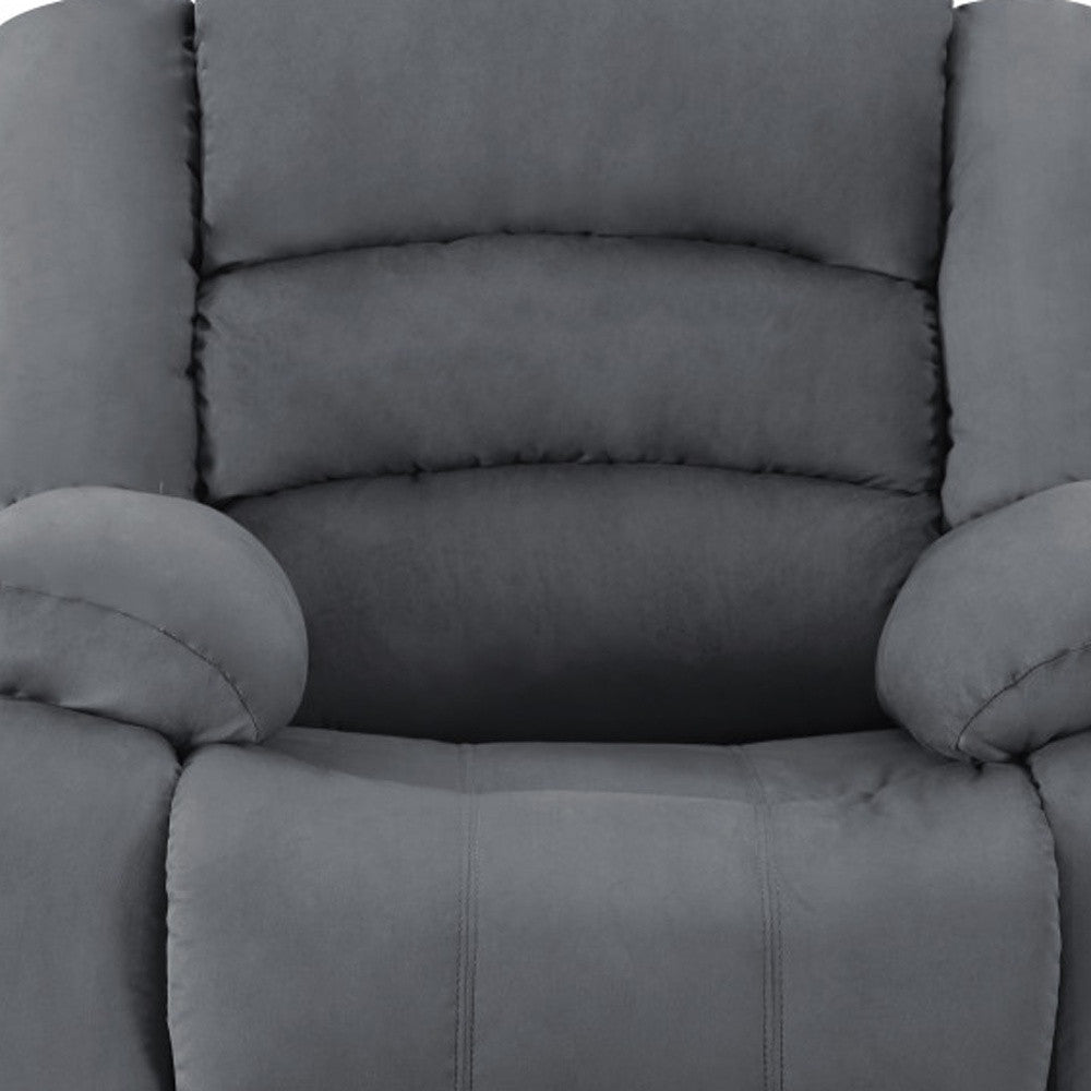 40" Contemporary Grey Fabric Chair-Recliners-DECOROLALA