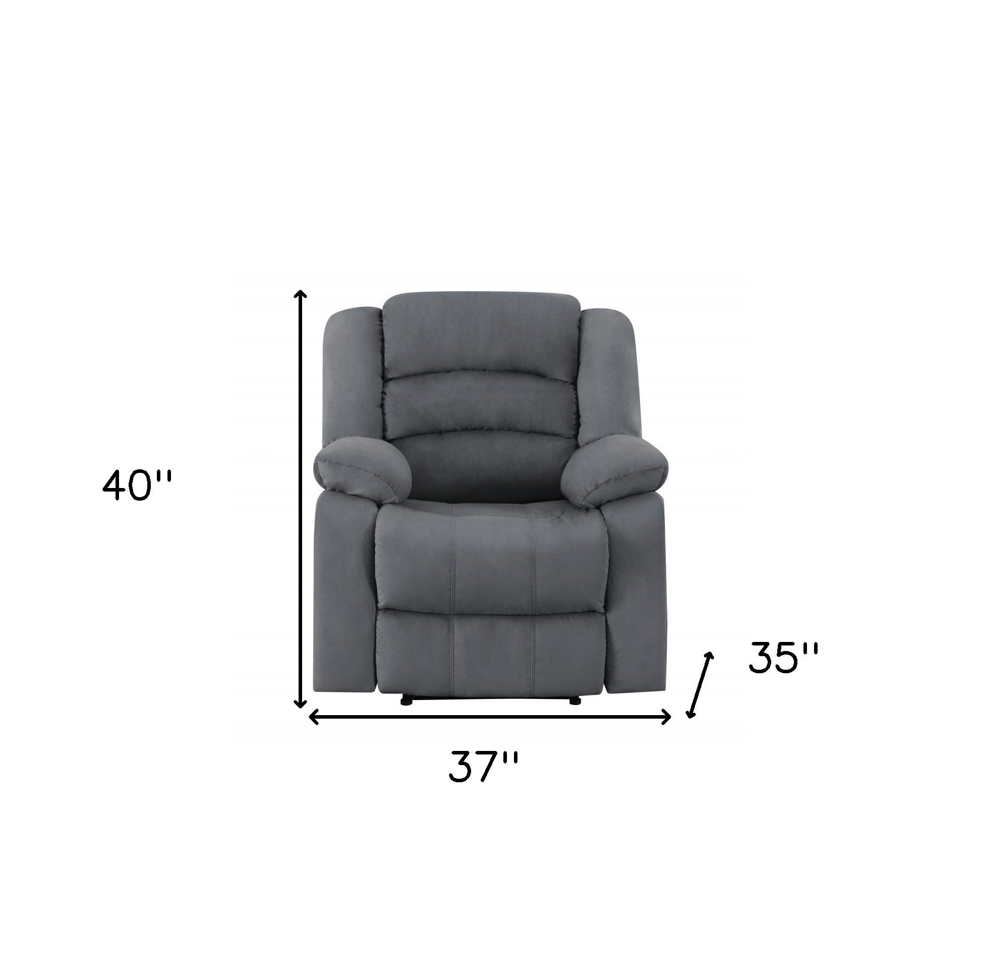 40" Contemporary Grey Fabric Chair-Recliners-DECOROLALA