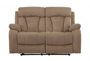 63" Beige Leather Match Recliner-Recliners-DECOROLALA