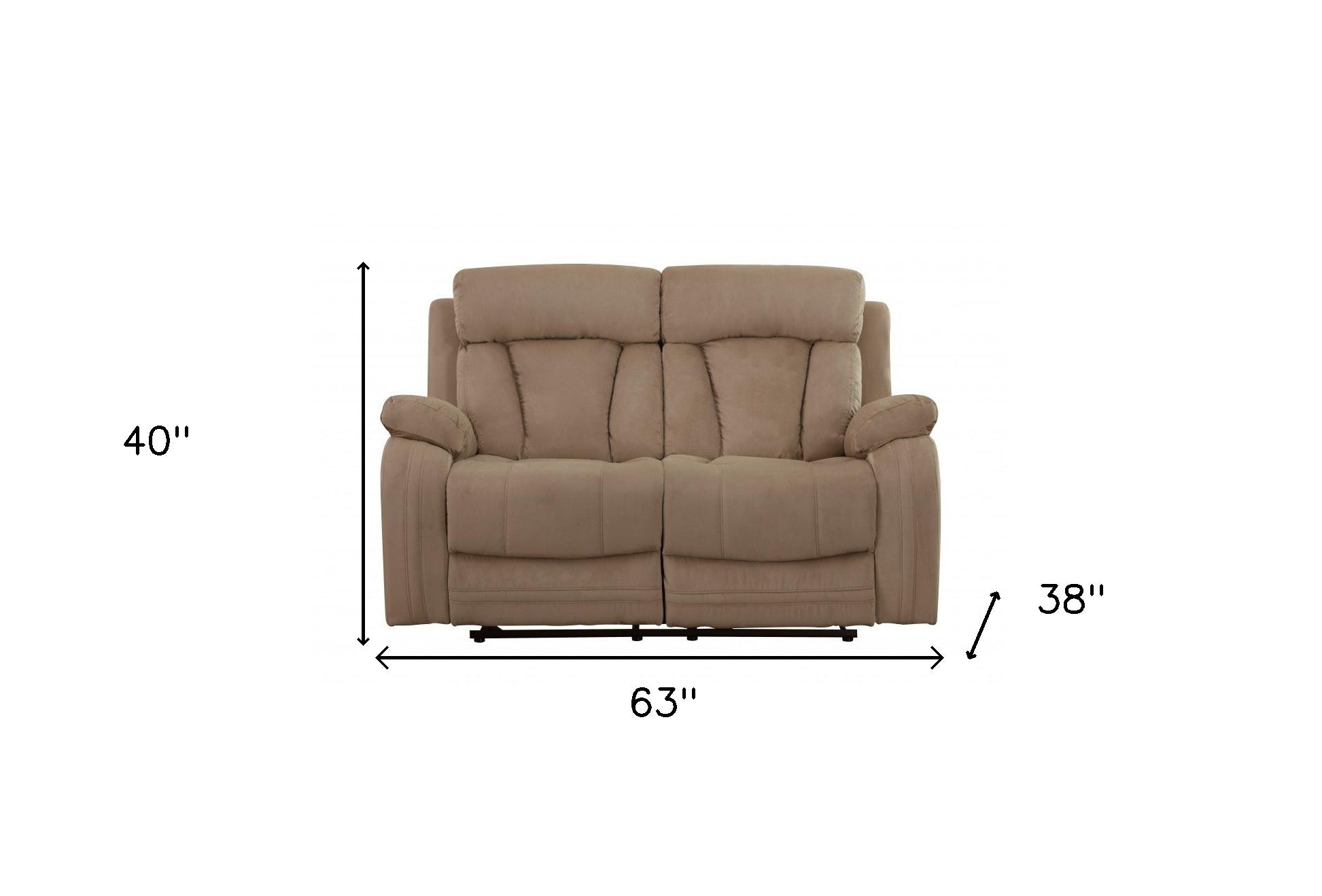63" Beige Leather Match Recliner-Recliners-DECOROLALA