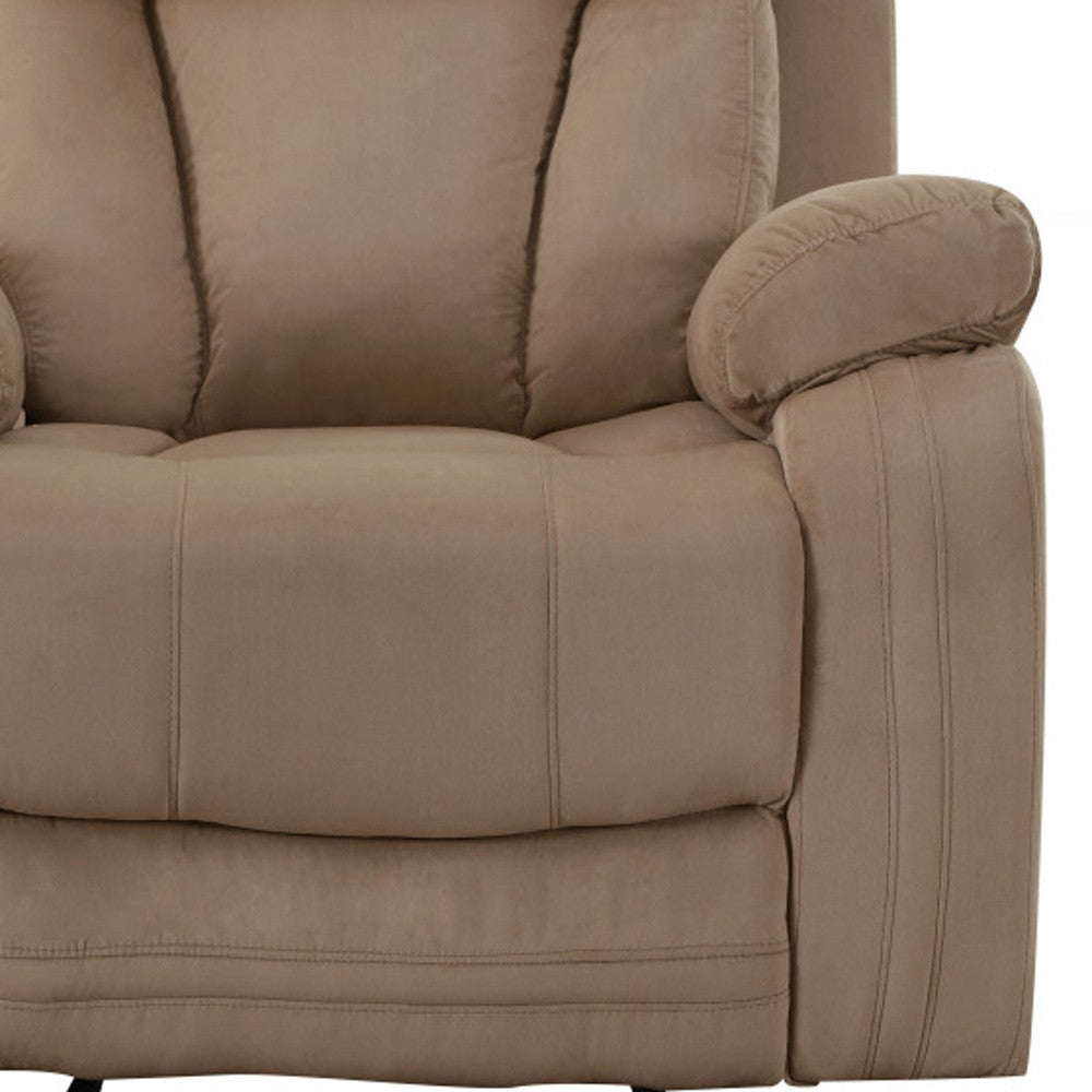 40" Modern Beige Fabric Chair-Recliners-DECOROLALA