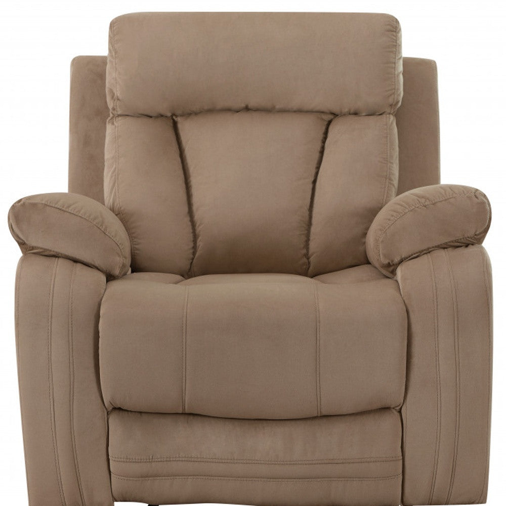 40" Modern Beige Fabric Chair-Recliners-DECOROLALA