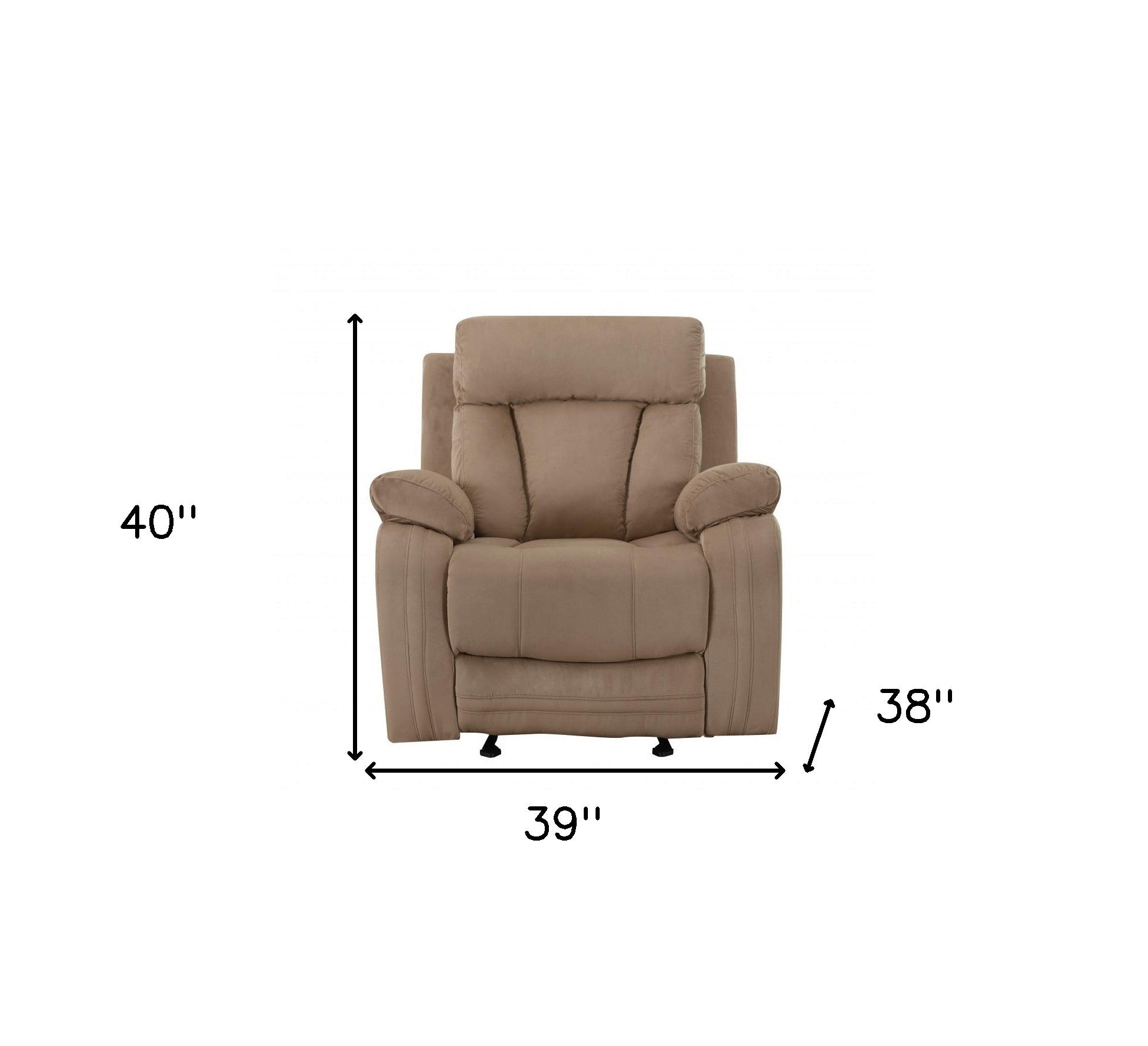 40" Modern Beige Fabric Chair-Recliners-DECOROLALA