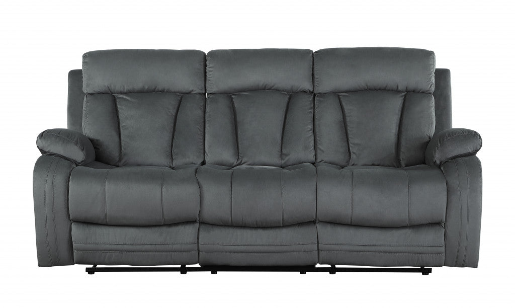 40" Modern Grey Fabric Sofa-0
