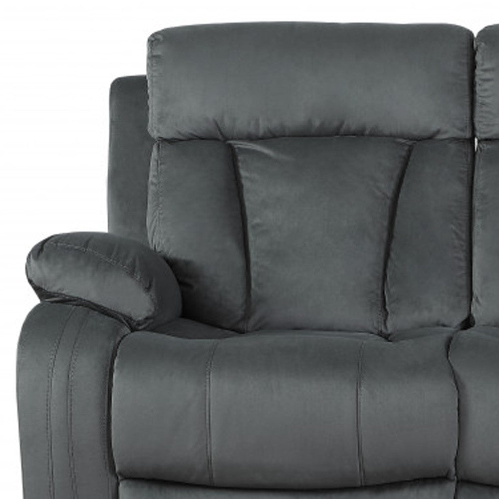 40" Modern Grey Fabric Sofa-4