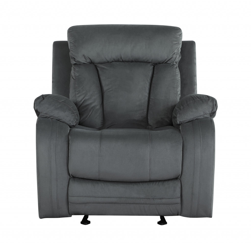40" Modern Grey Fabric Chair-Recliners-DECOROLALA
