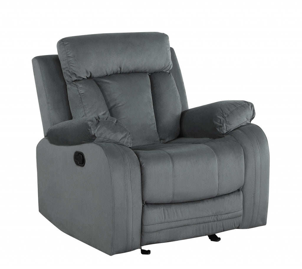 40" Modern Grey Fabric Chair-Recliners-DECOROLALA