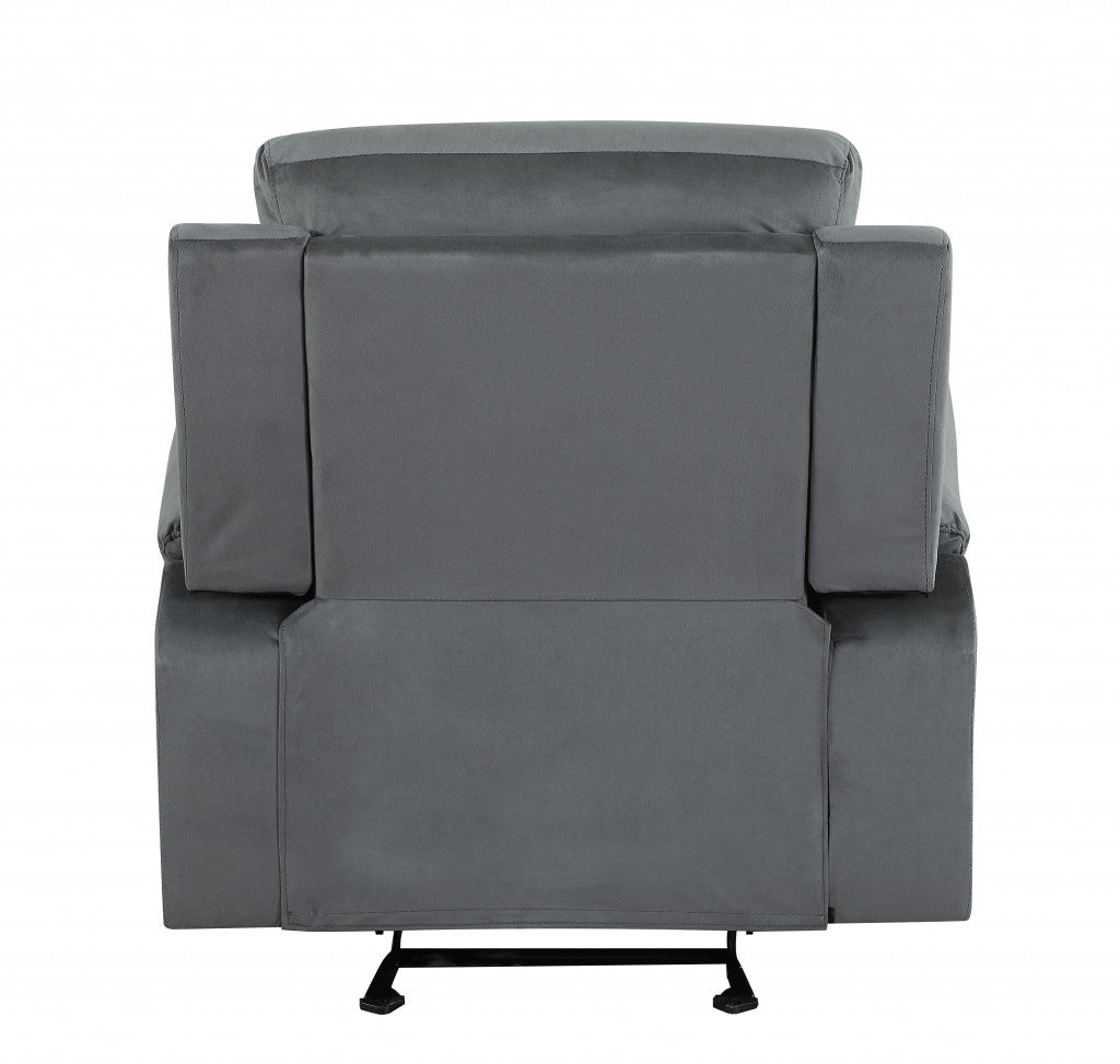 40" Modern Grey Fabric Chair-Recliners-DECOROLALA