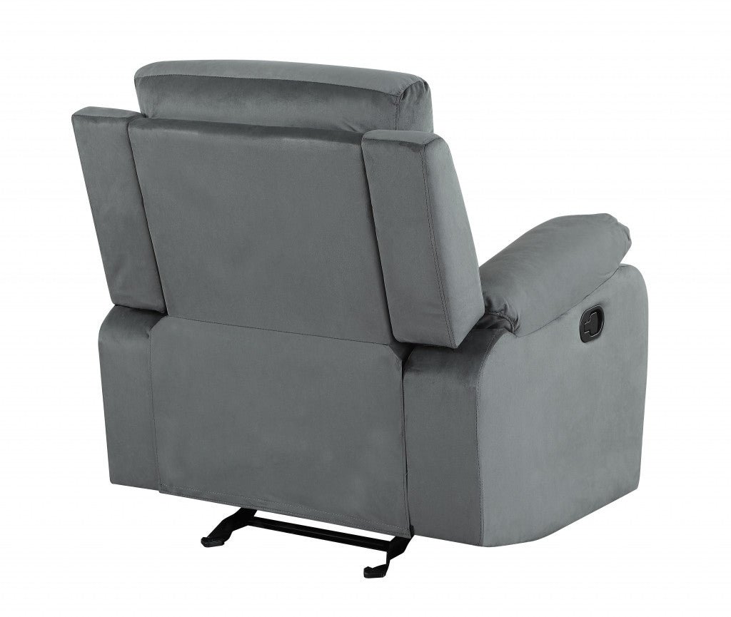 40" Modern Grey Fabric Chair-Recliners-DECOROLALA