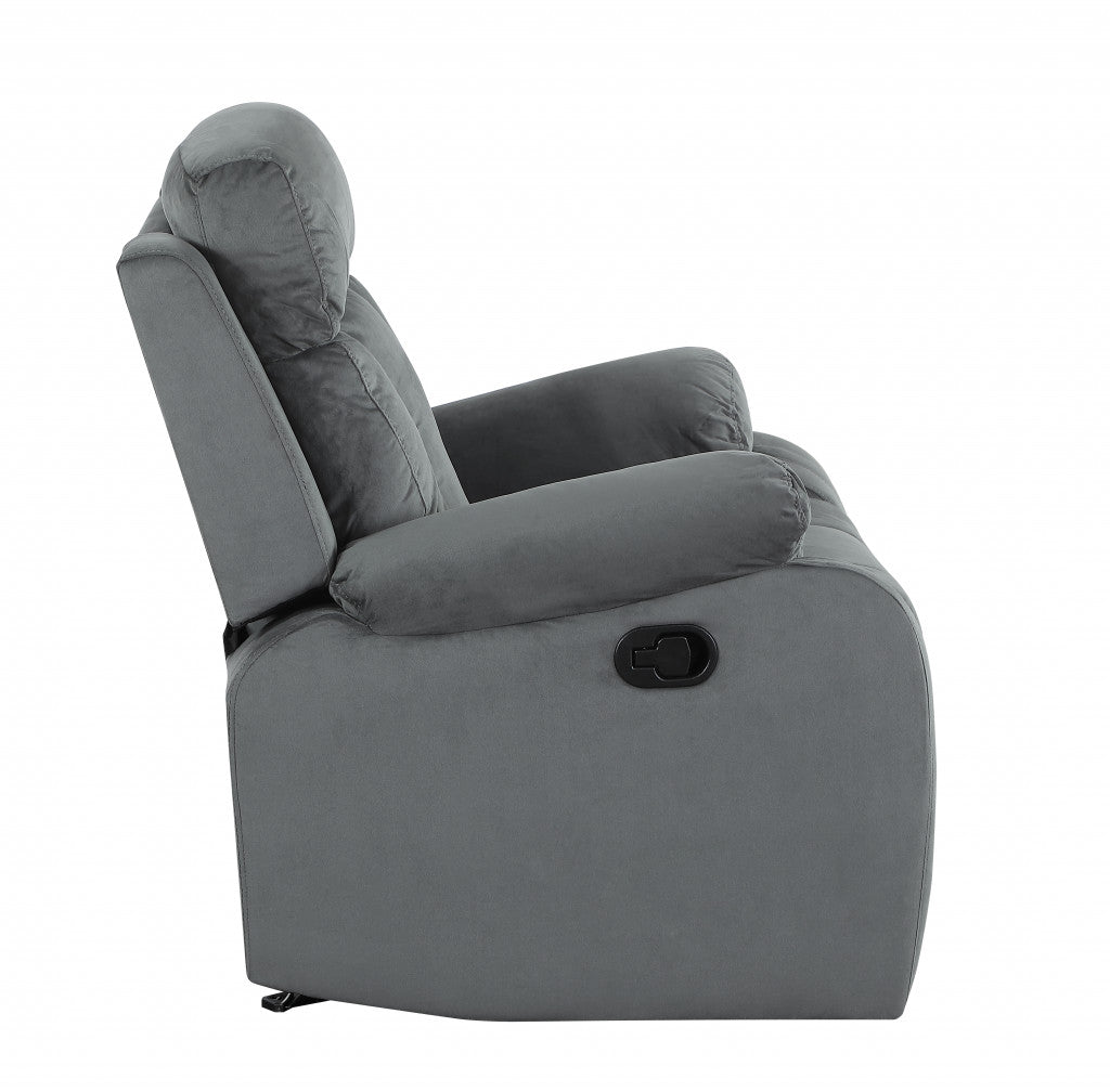 40" Modern Grey Fabric Chair-Recliners-DECOROLALA