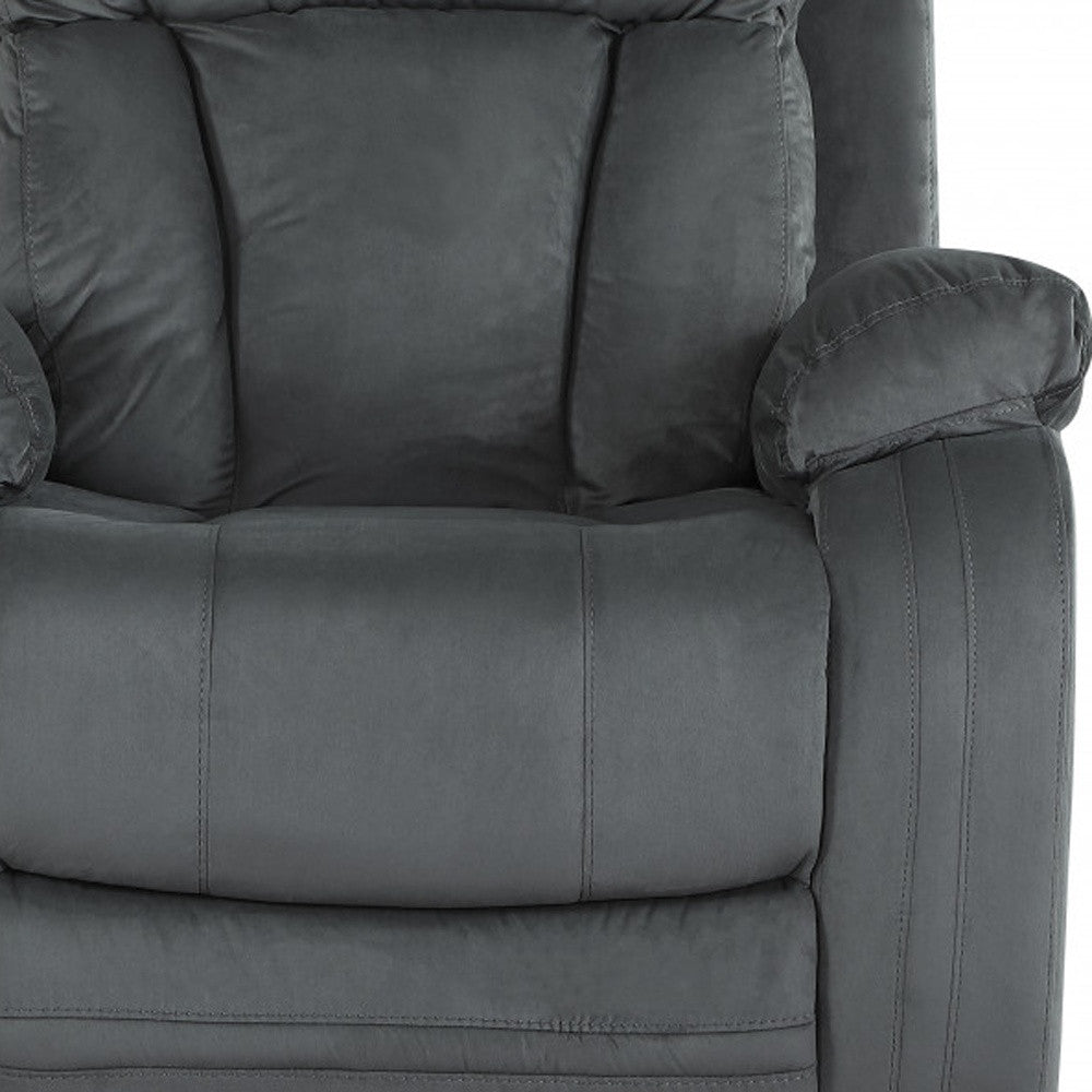 40" Modern Grey Fabric Chair-Recliners-DECOROLALA