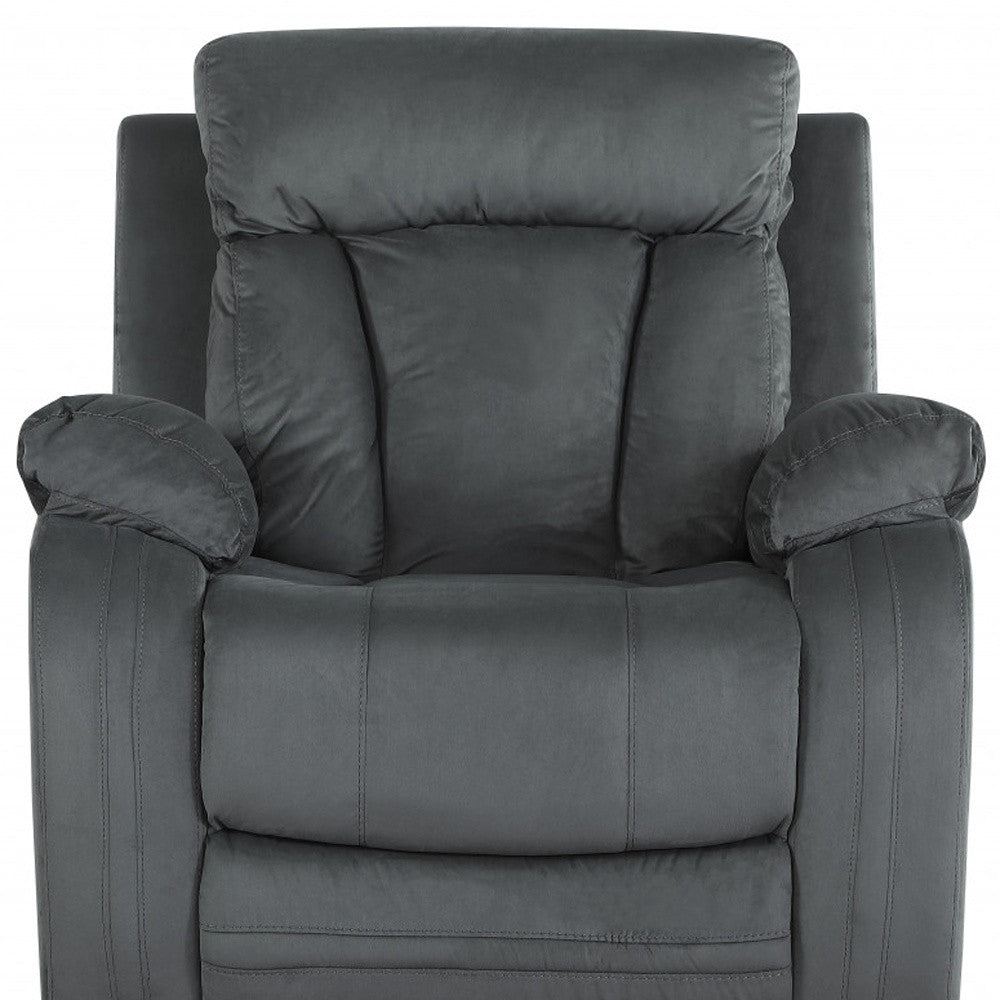 40" Modern Grey Fabric Chair-Recliners-DECOROLALA