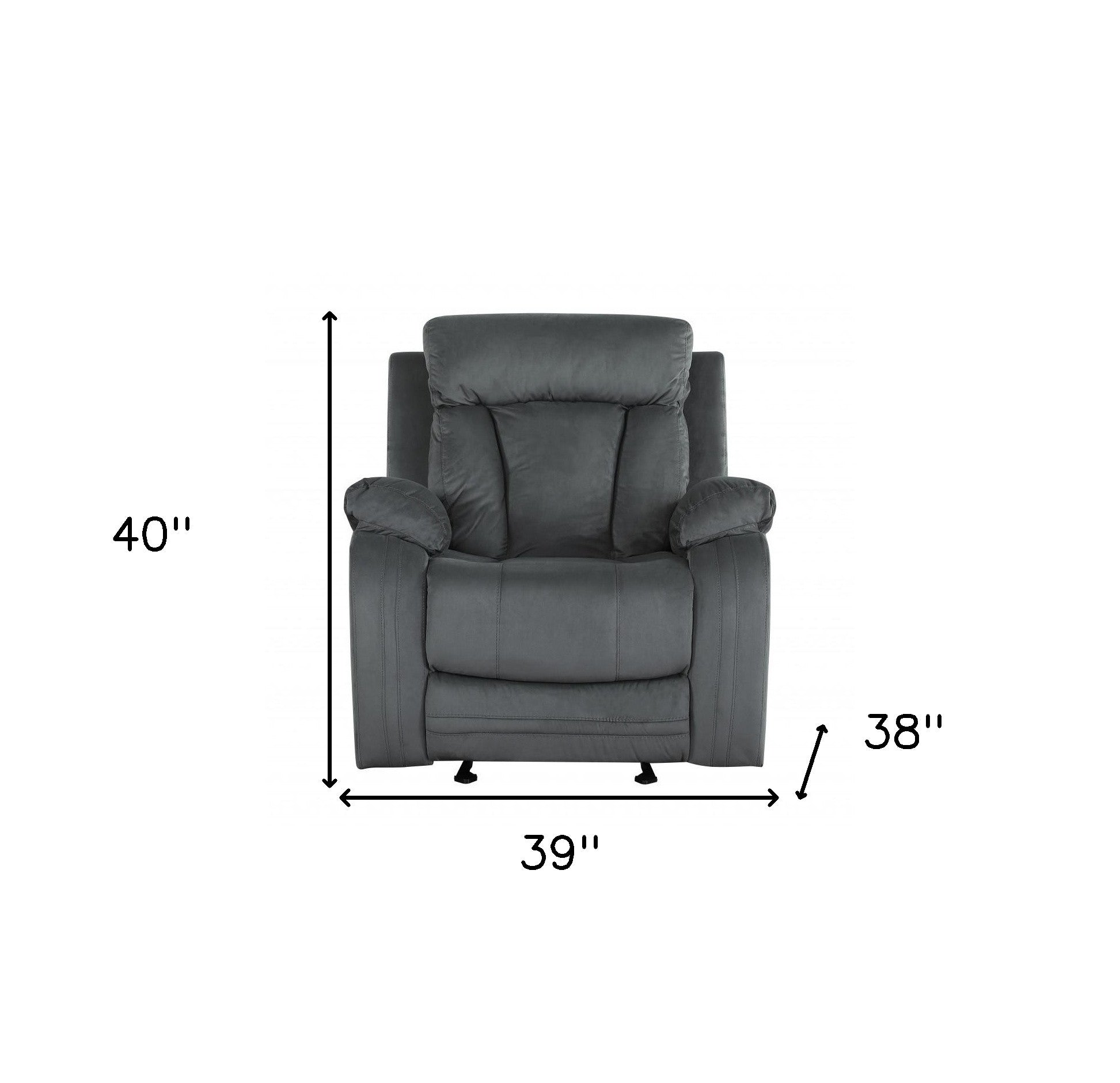 40" Modern Grey Fabric Chair-Recliners-DECOROLALA