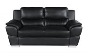 69" Black And Silver Faux Leather Love Seat-0