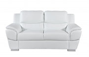69" White And Silver Faux Leather Love Seat-0