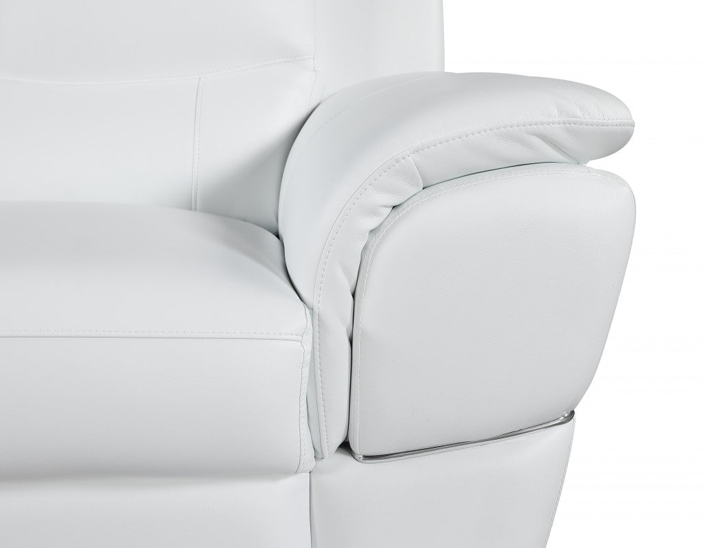 69" White And Silver Faux Leather Love Seat-5