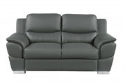 69" Gray And Silver Faux Leather Love Seat-0