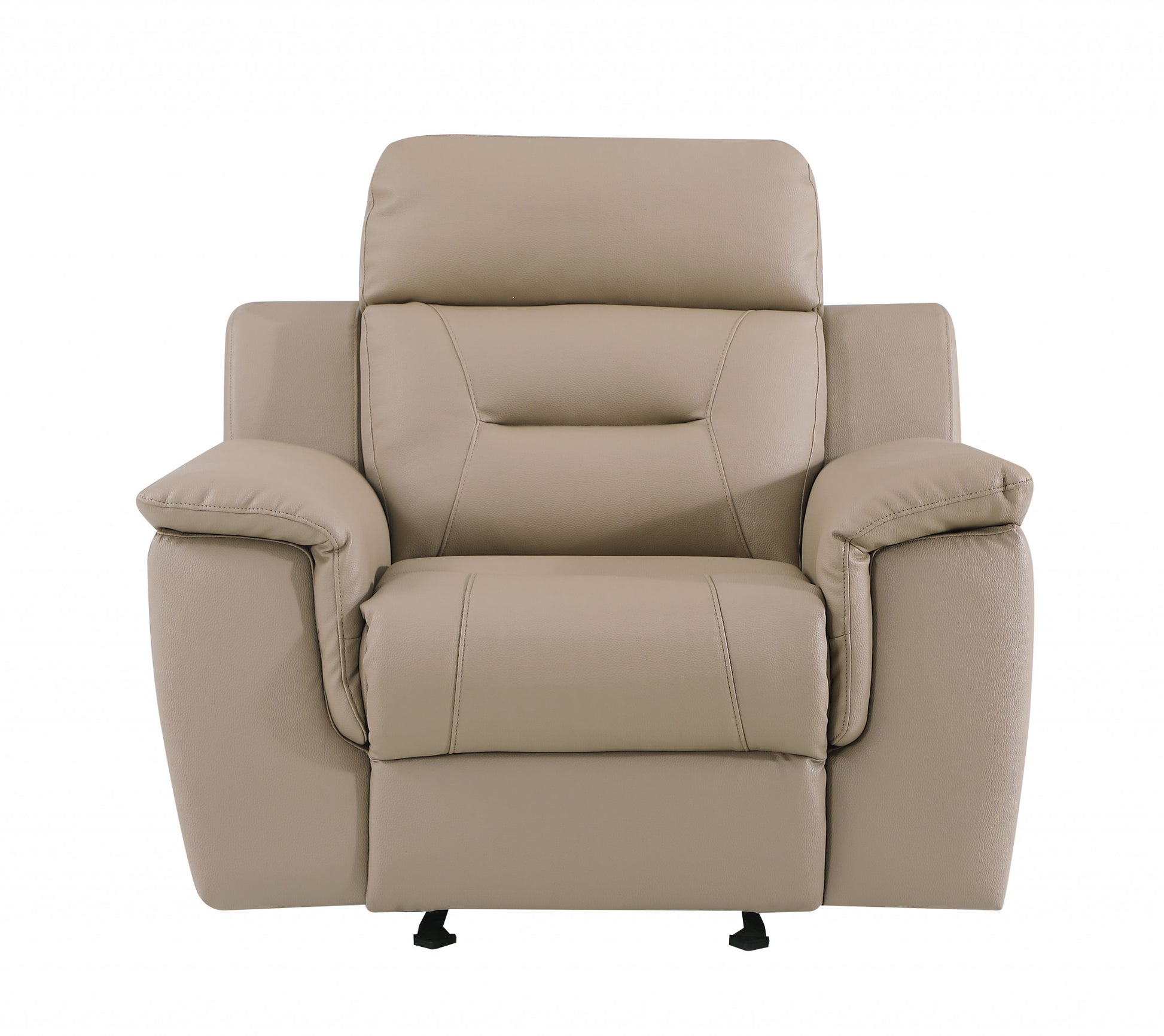 41" Beige Fascinating Leather Reclining Chair-Recliners-DECOROLALA