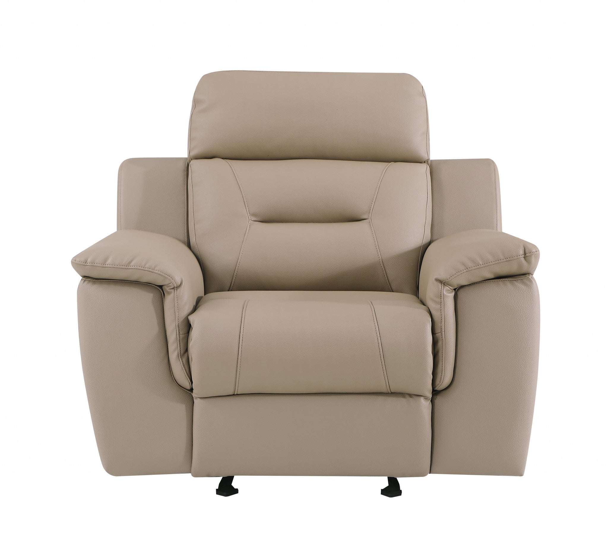 41" Beige Fascinating Leather Reclining Chair-Recliners-DECOROLALA