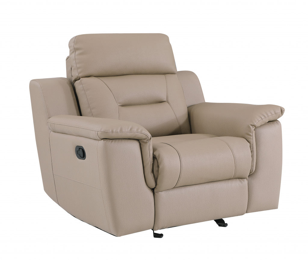 41" Beige Fascinating Leather Reclining Chair-Recliners-DECOROLALA