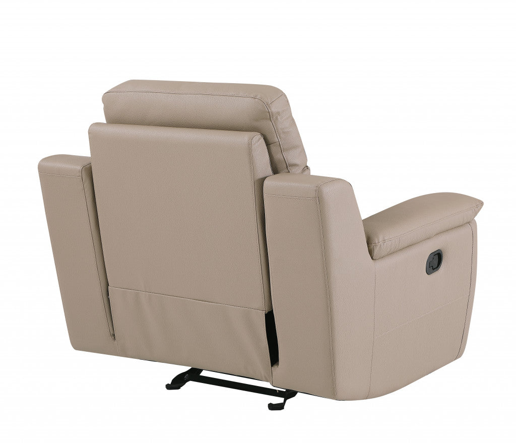 41" Beige Fascinating Leather Reclining Chair-Recliners-DECOROLALA