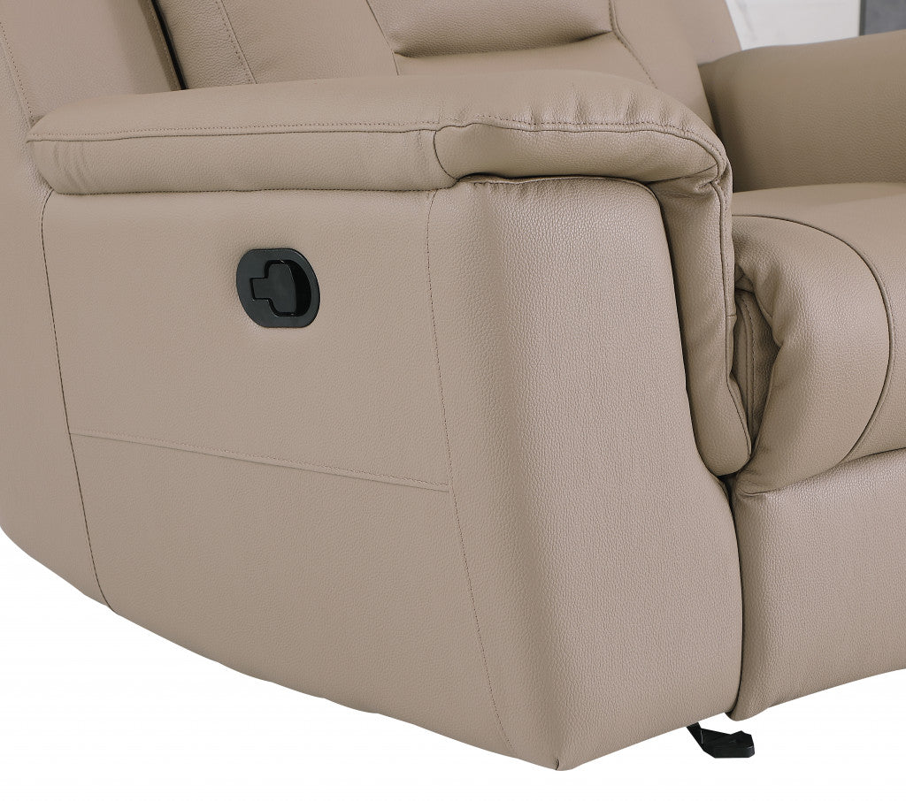 41" Beige Fascinating Leather Reclining Chair-Recliners-DECOROLALA