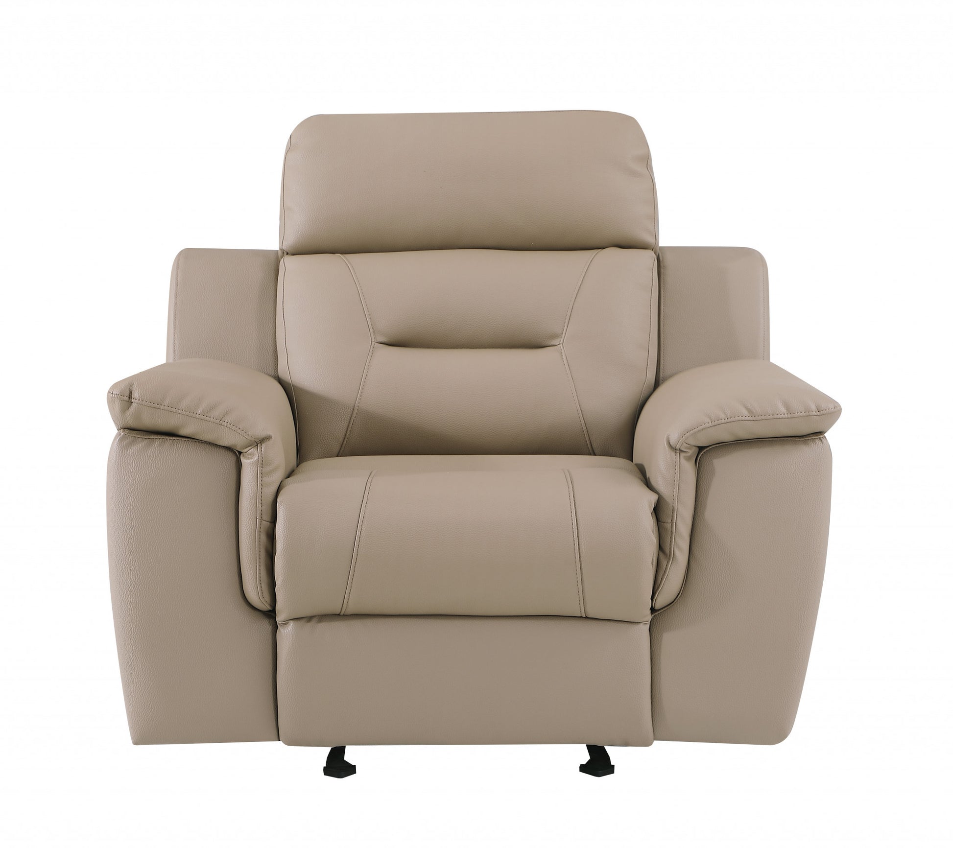 41" Beige Fascinating Leather Reclining Chair-Recliners-DECOROLALA