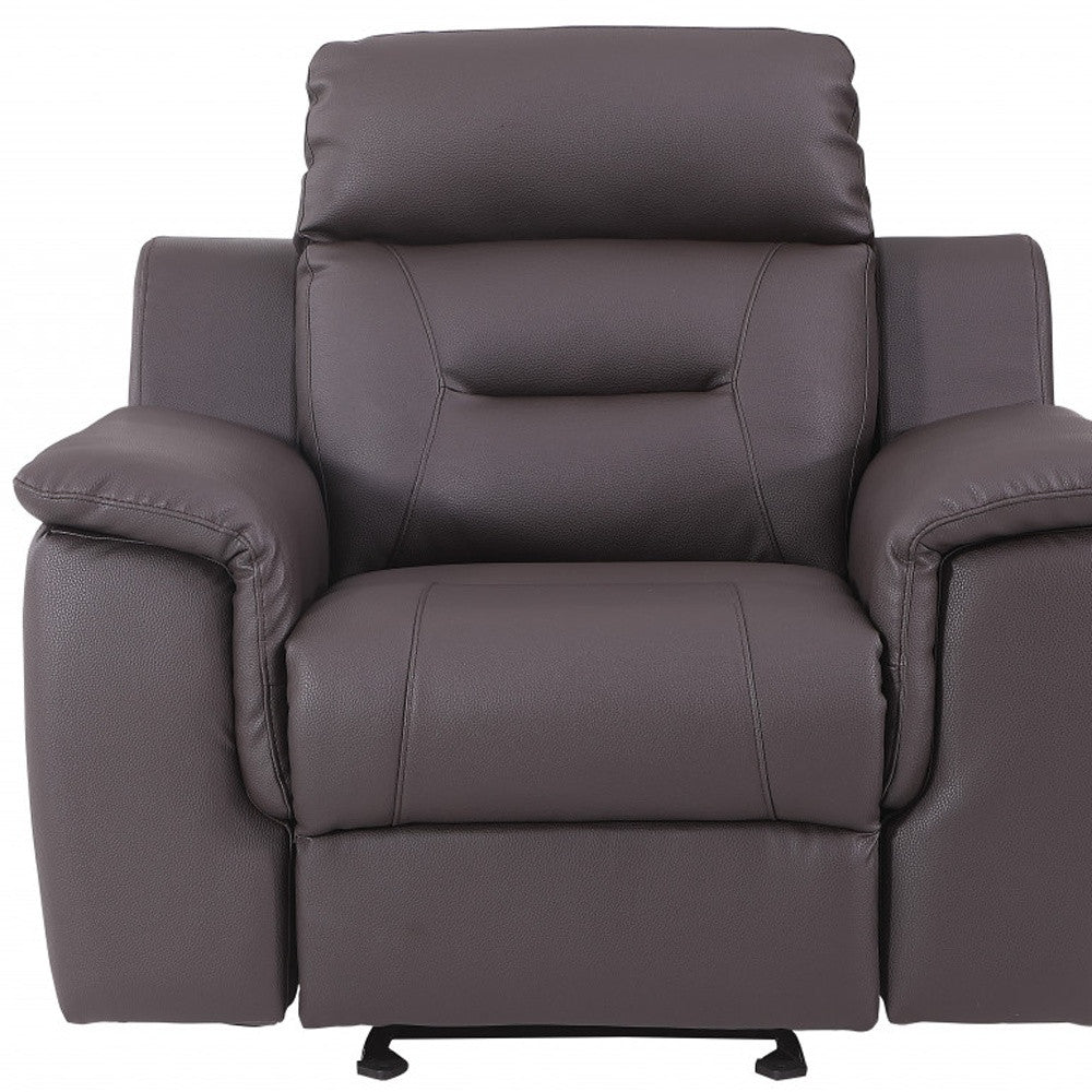 41" Brown Fascinating Leather Reclining Chair-Recliners-DECOROLALA