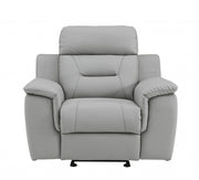 41" Grey Fascinating Leather Reclining Chair.-Recliners-DECOROLALA
