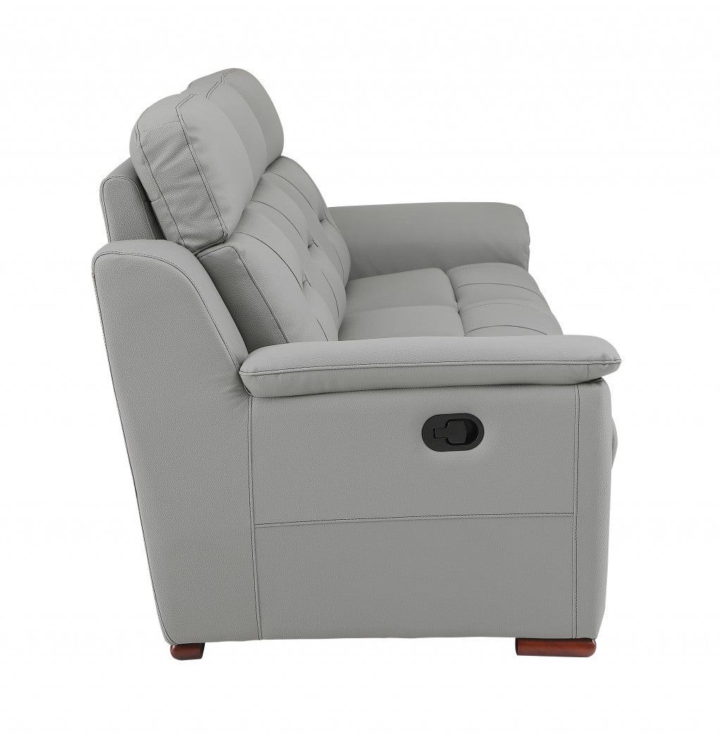 41" Grey Fascinating Leather Reclining Chair.-Recliners-DECOROLALA