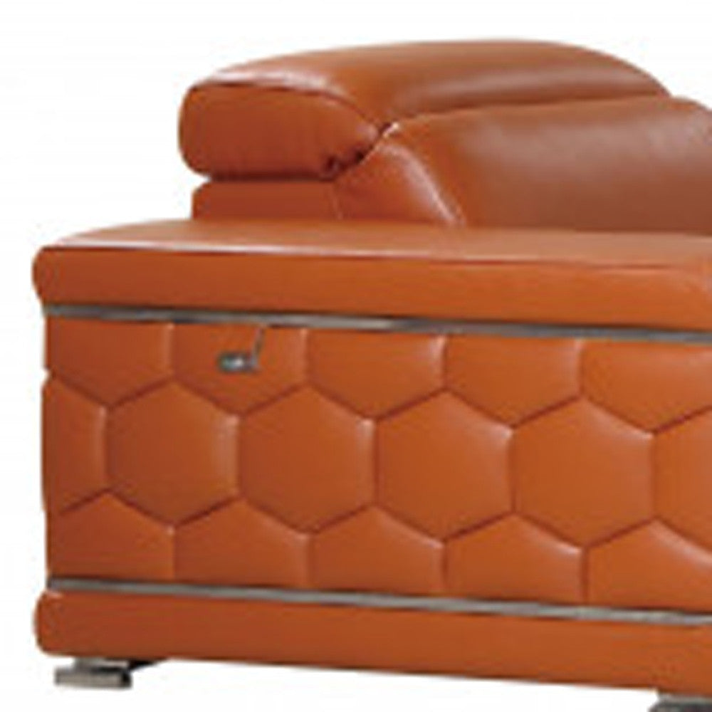 Three Piece Indoor Camel Italian Leather Six Person Seating Set-Seating Sets-DECOROLALA