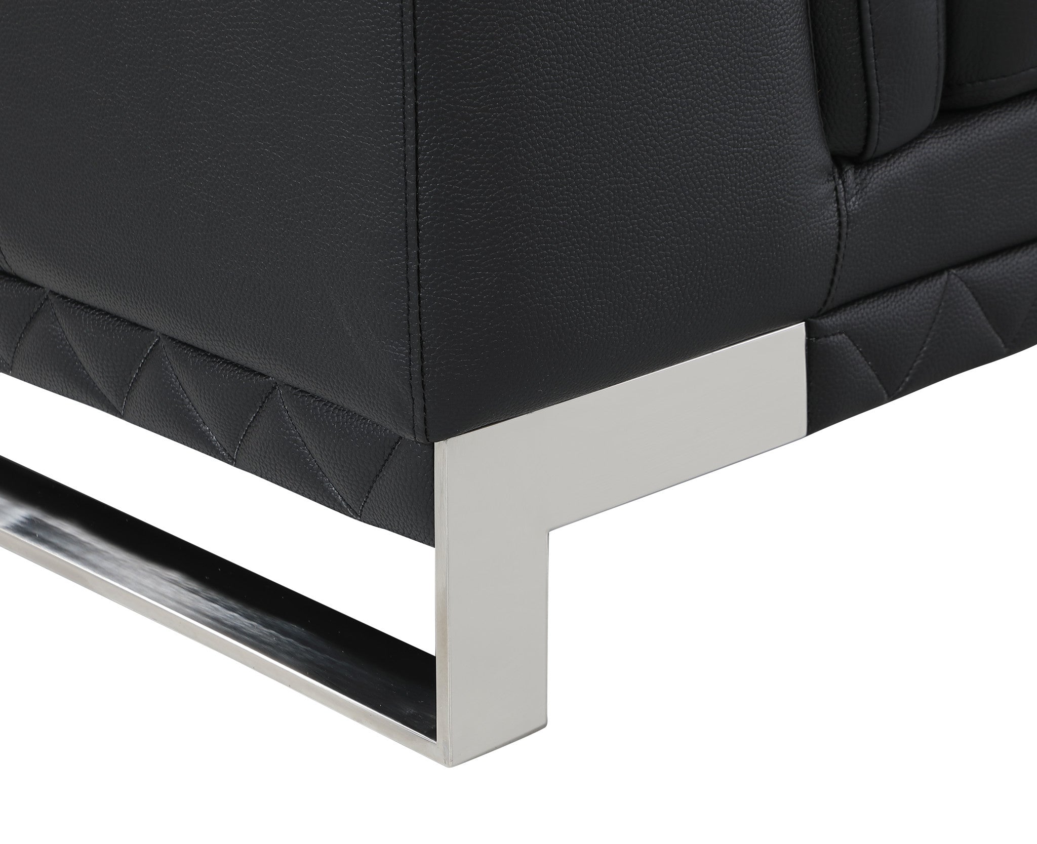 73" Black And Silver Genuine Leather Love Seat-6