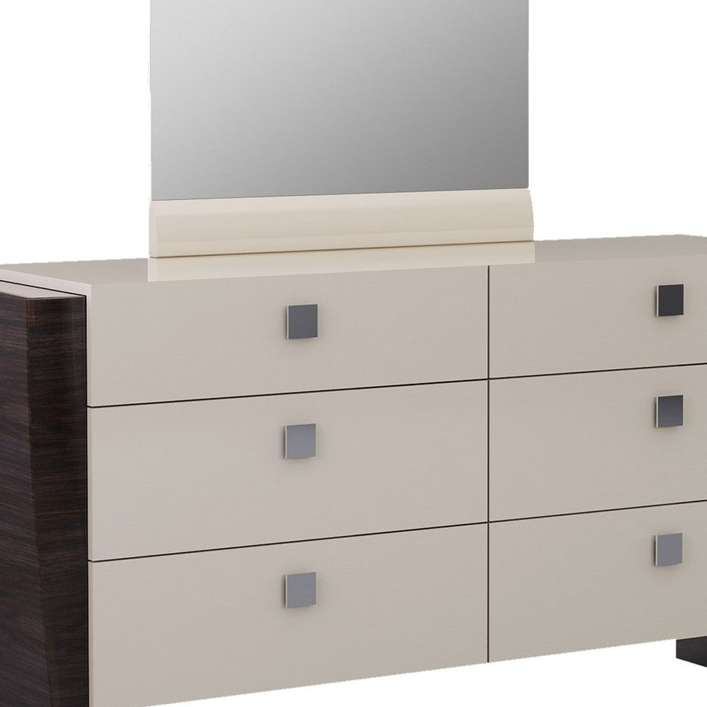 34" Refined Beige High Gloss Dresser-Dressers-DECOROLALA