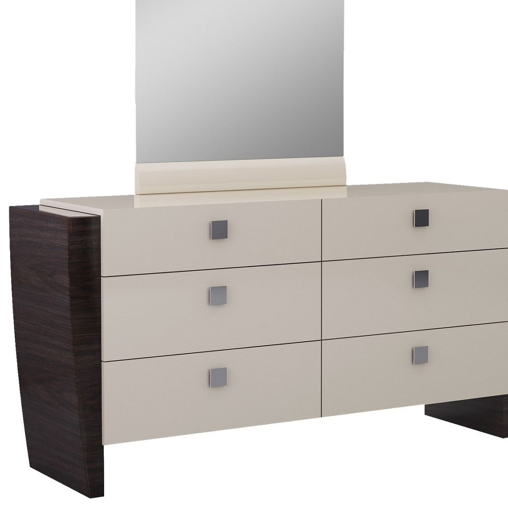 34" Refined Beige High Gloss Dresser-Dressers-DECOROLALA
