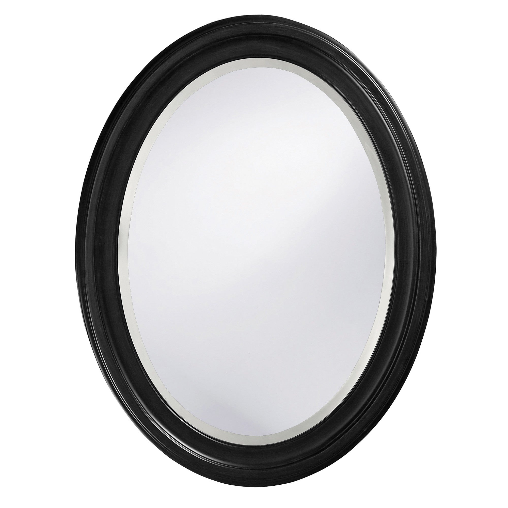 33" Black Oval Framed Accent Mirror-Mirrors-DECOROLALA